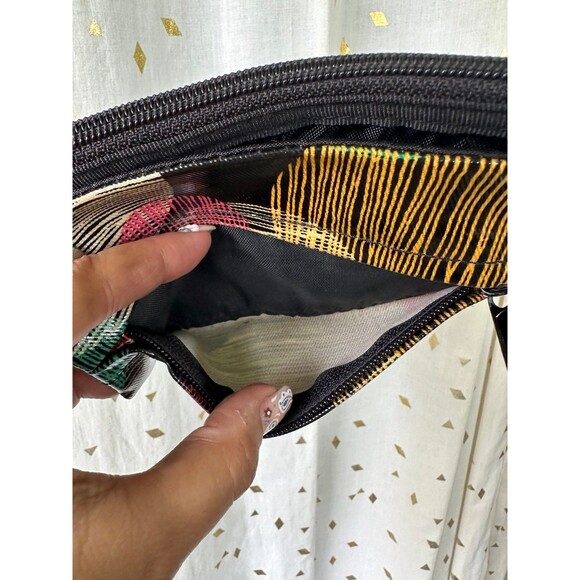 Roxy Y2K Vintage Coated Graphic Dual Zipper Snap Open Sections Wristlet Wallet - Picture 4 of 6